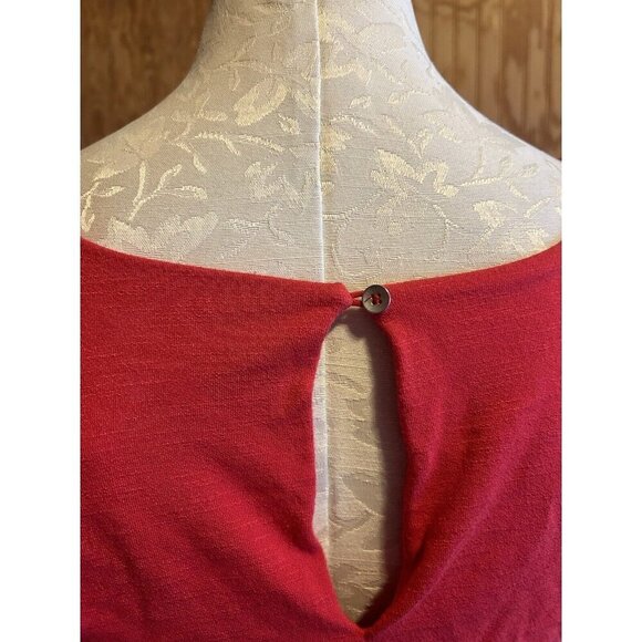 Anthropologie Deletta Red Sleeveless Top Women’s Size S Tiered V-Neck Stretch - Picture 6 of 10